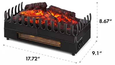 Obrázek produktu pro Klarstein Kamini - Elektrický krb, E-krb, krbová vložka, doutnající polena, bez sazí a popela, elektrický krb s osvětlením, funkce topení, 45 x 22 x 23 cm (ŠxVxH), černá