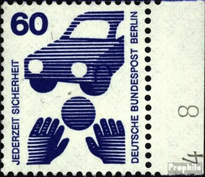 Produktbild von Briefmarken Berlin (West) 1971 Mi 409A Seitenrandstück postfrisch Unfallverhütung