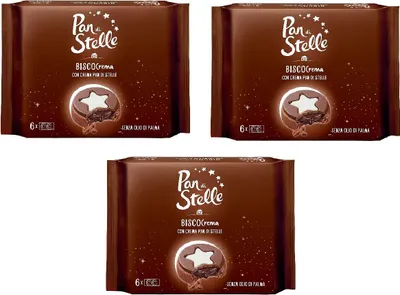 Produktbild von 3x Mulino Bianco Pan di stelle Biscocrema kekse mit sahne Italien biscuits cookies 168g