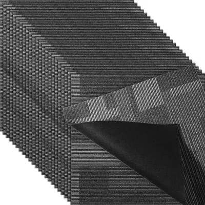 Produktbild von Wiederverwendbare Teppichfliesen, 24" x 24" Teppichquadrate mit integrierter Polsterung, weich gepolsterte Teppichfliesen, einfache DIY-Verlegung für Schlafzimmer und Wohnzimmer (24 Fliesen, gemischtes Grau)