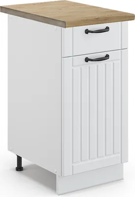 Immagine prodotto di Mobiletto base per cucina Vicco Fame-Line Bianco rustico 40 cm , PL Rovere, Model 45748