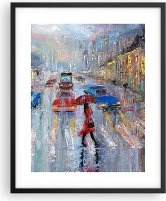 Produktbild von Gerahmtes Poster - Schwarzer Rahmen - Acryl Stadt Regen - 40x50 cm - Wand Bild - Wanddeko - Wandbilder - Kunstposter - Wandposter - Bilderrahmen - Bilder - Kunstdruck - Wandbild - P2BPA40x50-4251