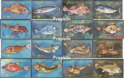 Produktbild von Briefmarken Libyen 1983 Mi 1138-1153 (kompl.Ausg.) postfrisch Fische
