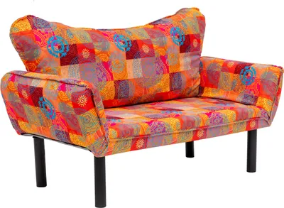 Produktbild von Hanah Home, Chatto - Patchwork, Schlafsofas, 2-Sitzer-Schlafsofa, Mehrfarbig, Metall, 150 x 75 x 70 x  cm