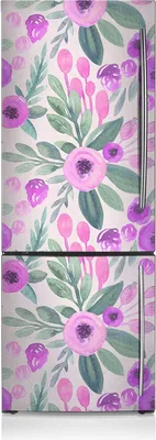 Produktbild von Aufkleber Kühlschrankmagnete Dekoration Kühlschrankfolie 60x190 cm - Blumenmuster