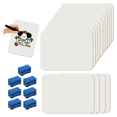 Produktbild von 14 Stück kleine Whiteboards A4, abwischbare doppelseitige Mini-Whiteboards mit 14 Radiergummis, tragbare weiße Tafeln für Schule, Büro und Zuhause (29,7 x 21 cm)