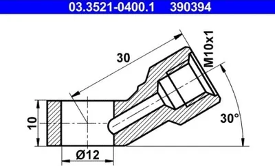 Produktbild von ATE Ringstutzen Rohrleitung 03.3521-0400.1 30,0mm 10,0mm