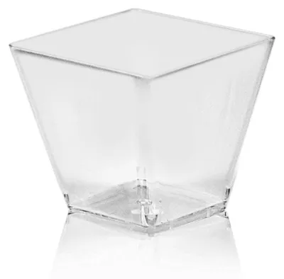 Produktbild von 250x Fingerfood-Becher eckig klar 100 ml PS 5,9 x 5,9 x 5,4cm