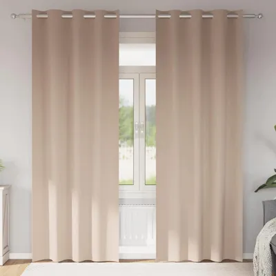 Produktbild von Verdunkelungs-Vorhänge mit Ringen 2 pcs Taupe 260 x 140 cm