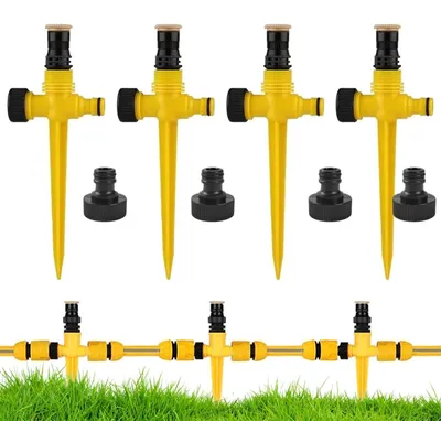 4er-Set 360° Gartensprinkler mit Schnellkupplung, verstellbar