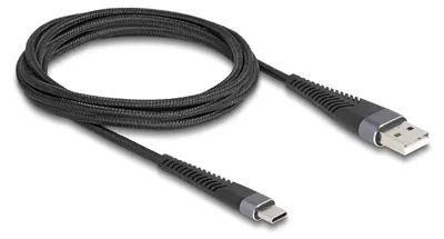 Produktbild von DeLOCK 81122, 2 m, USB A, USB C, USB 2.0, 0,48 Gbit/s, Schwarz