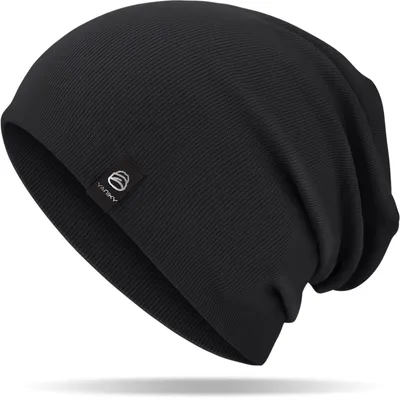 Produktbild von Weiche Doppellagige Baumwoll-Slouchy Beanie für Damen und Herren