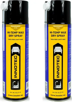 Produktbild von 2 Stück Innotec Hi-Temp Wax Spray Unterboden und Hohlraumschutz Fettspray Transparent - Next Level Konservierung für Automotive & Industrie