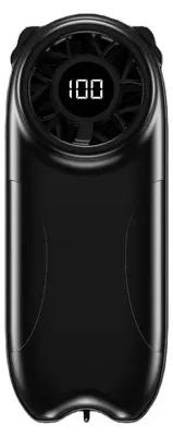 Image de Ventilateur de poche, rechargeable, avec affichage numérique, couleur noire
