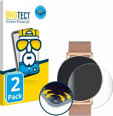 Produktbild von 2x BROTECT Fullscreen Schutzfolie für Levowatch Eve 1.3" Displayschutz Folie Fullcover Klar Transparent