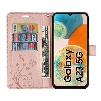 Produktbild von Hülle für Samsung Galaxy A23 5G Schutzhülle Handy Tasche Handyhülle Flip Etui Rosegold