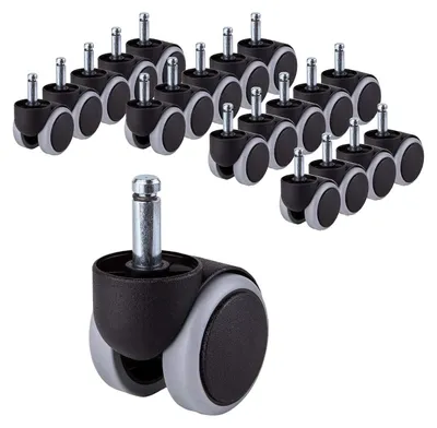 Image de Roulettes pour chaise, diamètre 50 mm, lot de 20, axe en acier, pour chaise de bureau