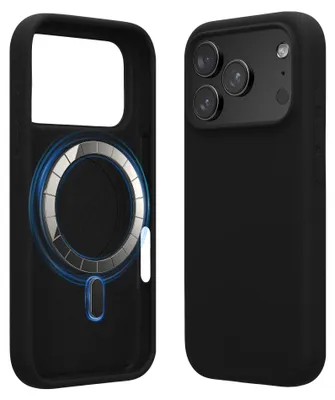 Produktbild von kwmobile Hülle kompatibel mit Apple iPhone 17 Pro Hülle - magnetisches Silikon Case kompatibel mit MagSafe - Cover gummiert Schwarz