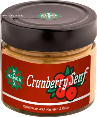Produktbild von Ramsa Cranberry Senf 180g - Senfspezialität speziell für Wildgerichte und Pasteten abgeschmeckt - Leicht süßlicher Geschmack von Ramsa Wolf
