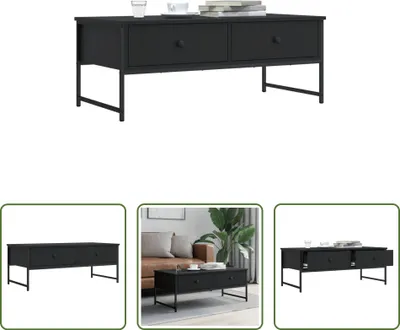 Produktbild von The Living Store Couchtisch Schwarz 101x49x39,5 cm Holzwerkstoff