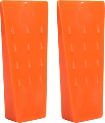 Productafbeelding van Zaagwig - Boomkap Wig - Bomen Vellen - Duurzaam Plastic - 14.2 cm - Oranje