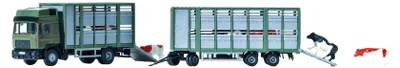 Produktbild von Kibri 12248 - H0 Viehtransporter mit Anhänger und 12 Kühen - Neu
