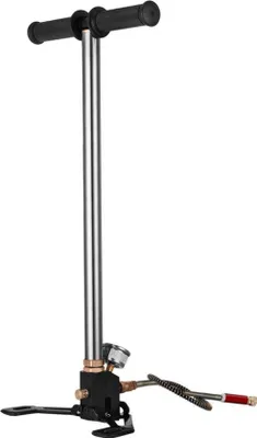 Produktbild von Silberne PCP-Pumpe - Edelstahl - 4500Psi - Mit Druckmesser und Faltschlauch