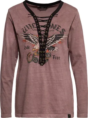 Obrázek produktu pro Queen Kerosin Wild Ones Ride Free Dámská košile, růžová, XS