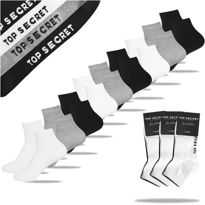 Produktbild von TOP SECRET 9 párů ponožek do tenisek muži ženy 39-42, čtvrtletní sportovní ponožky bavlněné, prodyšné krátké běžecké ponožky, uni, 39-42