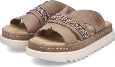 Produktbild von Rieker Damen-Pantolette Beige-Mehrfarbig, Farbe:beige/schlamm, EU Größe:37