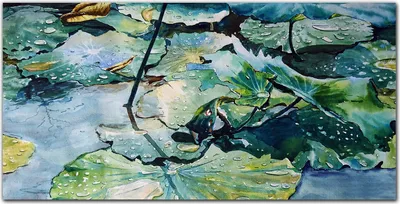 Produktbild von Coloray - Bild aus Glas - 120x60 cm - Küche wanddekoration Dekoration wohnzimmer gehärtetes Glas glasblock mit bild - Wasser Blätter