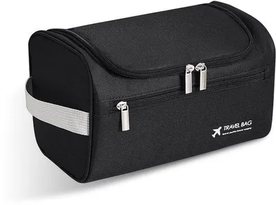 Produktbild von Reise-Toilettas, schwarze Kosmetiktasche, tragbar