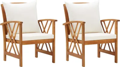 Immagine prodotto di vidaXL Sedie da giardino con cuscino 2 pz. Legno massiccio di acacia