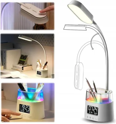 Produktbild von Nachttischlampe LED-Tischlampe Schreibtischlampe Organizer RGB-Hintergrundbeleuchtung