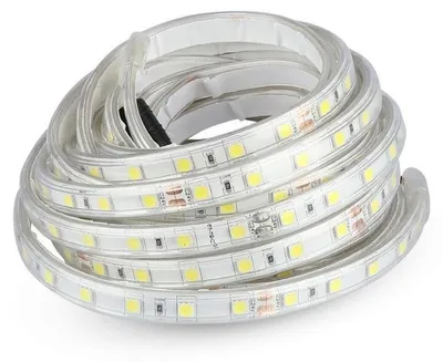 Produktbild von V-TAC VT-5050 LED Streifen 24V SMD5050 Streifen 9W/mt 5M 60led/mt Kaltweiß 6400K wasserdicht IP65 10mm - SKU 212564