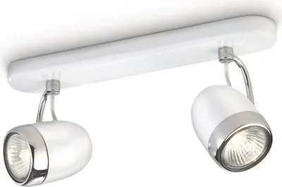 Produktbild von Philips myLiving Spot 564823116, Strahler Oberflächenbeleuchtung, GU10, 2 Glühbirne(n), Halogen, 2800 K, Weiß