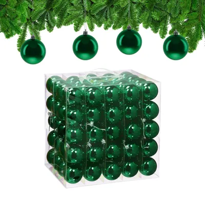 Weihnachtskugeln Set 100er, glänzend, Ø 6 cm, dunkelgrün
