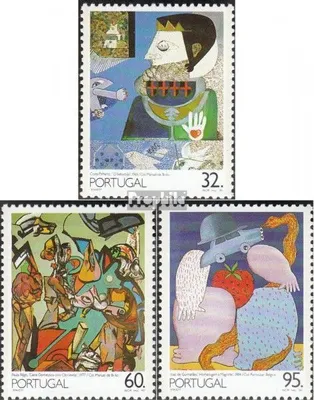 Produktbild von Briefmarken Portugal 1990 Mi 1831-1833 (kompl.Ausg.) postfrisch Gemälde des 20. Jahrhunderts