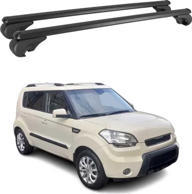 Image de Barres de toit Transversales pour Kia Soul 2009-2013 Aluminium Noir
