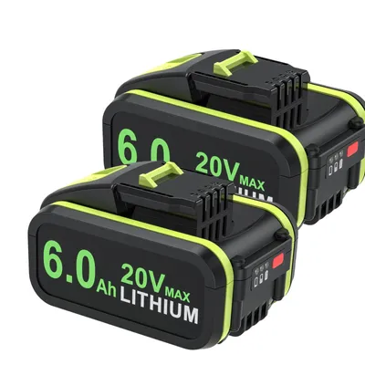Obrázok produktu pre 20V náhradná batéria, 6,0 Ah lítium-iónová, vysoko výkonná, 2 kusy 6,0 Ah batérie