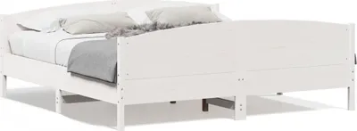 Produktbild von vidaXL Massivholzbett ohne Matratze Weiß 200x200 cm Kiefernholz