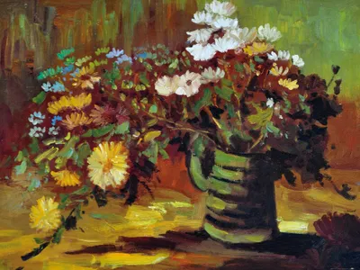 Produktbild von Vincent Van Gogh Kunstdruck Bild - Vase Mit Margeriten, 1886 (60 x 80 cm)
