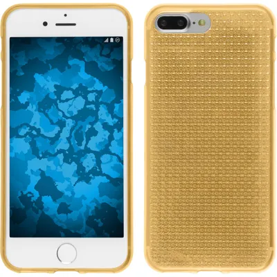 Produktbild von PhoneNatic Case kompatibel mit Apple iPhone 7 Plus / 8 Plus - gold Silikon Hülle Iced + 2 Schutzfolien