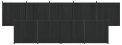 Produktbild von Zaunelement 9 pcs WPC und Aluminium Schwarz