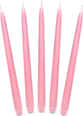 Image de Bougies pointues 24cm rose clair, 10 pièces