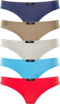 Produktbild von H.I.S. String 5 er-Pack rot, marine, blau, khaki, grau-meliert Größe 34