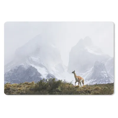 Produktbild von MuchoWow® Mauspad Mousepad Lama - Schnee - Berge 27x18 cm - Mousepads - Maus Mat - Pad - Mausunterlage - Büroartikel - Desk Matten