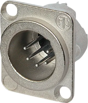 Produktbild von Neutrik XLR 5P Chassis - male Silberkontakte - Nickelgehäuse