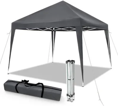 Produktbild von Famanu Faltpavillon 3x3m - mit 4 Sandsäcken - Pop Up Faltpavillon - UV-Schutz 50+ - Grau
