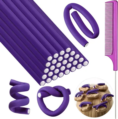 Image de Rouleaux moussants, flexibles, 30 pièces, 17 cm, pour cheveux longs et courts